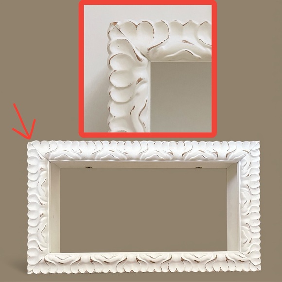 Hobby Lobby White Distressed Ornate Wood Composite Box Wall Frame Shelf - Picture 15 of 16